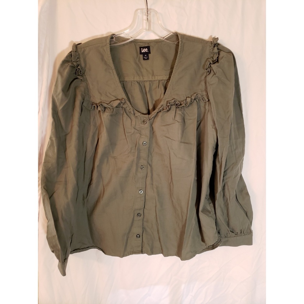 Women's Lee Green Long Sleeve Blouse Size M (1926)